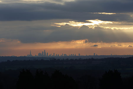 City of London skyline from Essex