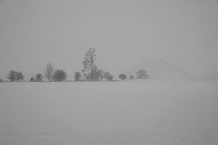 Silbury Hill snow, Wiltshire